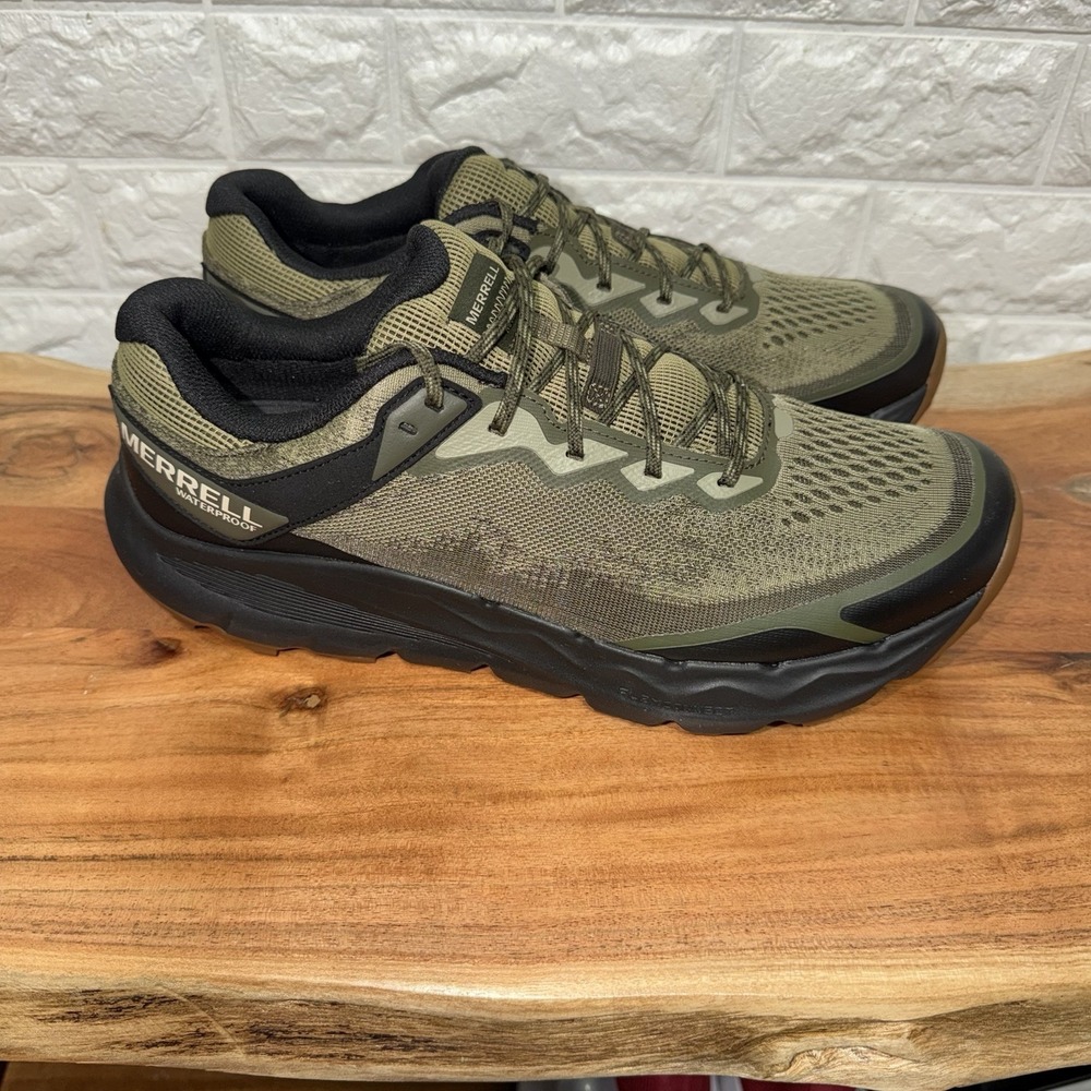 Merrell Waterproof Trail Hiking Shoes Olive Black Men's 12W J068397W NIB - Picture 2 of 8